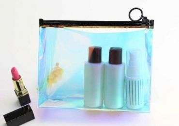 holographic PVC makeup bag