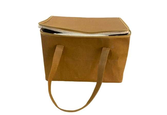 Washable Kraft Paper Cooler Tote Bag