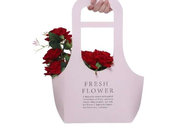 Portable Flower Packaging Paper Bag