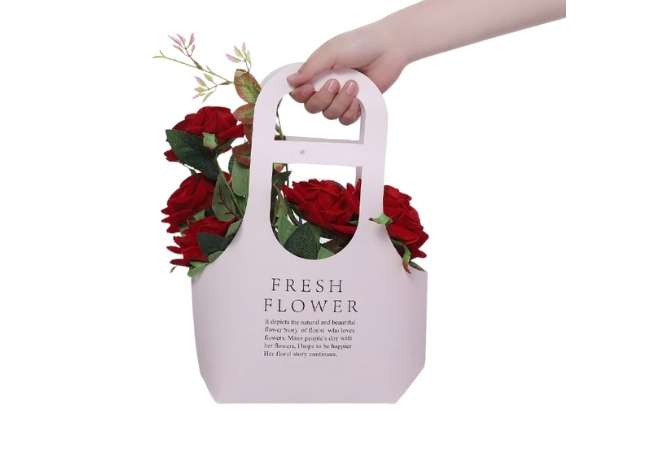 Portable Flower Packaging Paper Bag