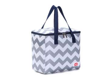 Striped Polyester Cooler Tote Bag