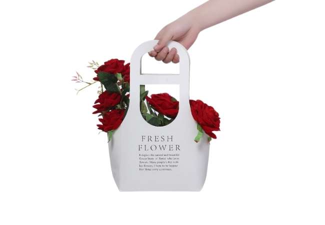 Portable Flower Packaging Paper Bag