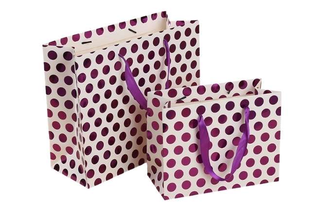 Hot Stamping Polka Dot Paper Bag