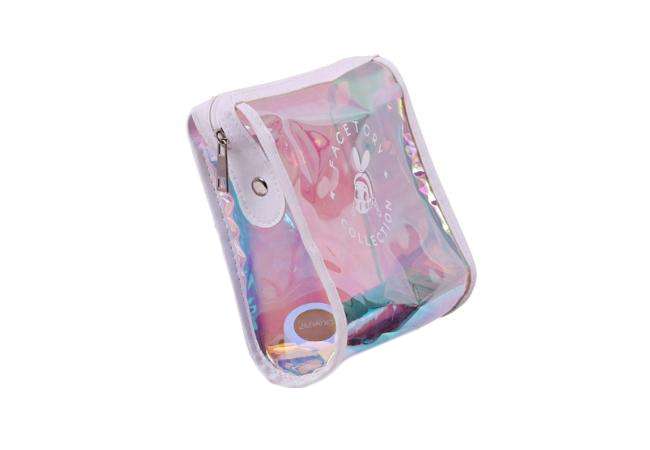 Rainbow Holographic PVC Cosmetic Bag