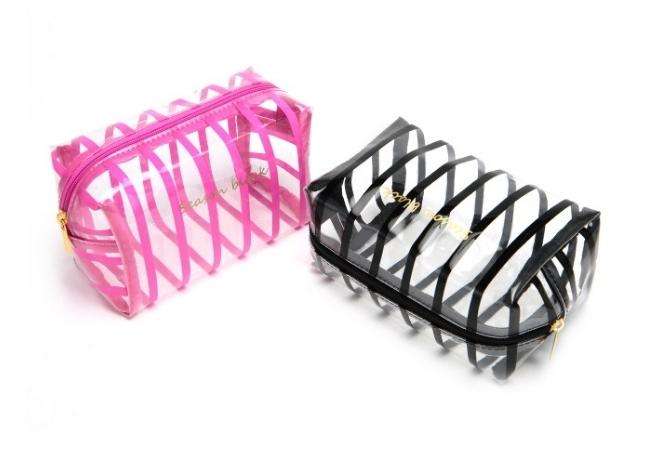 Plaid Cosmetic PVC Zipper Bag