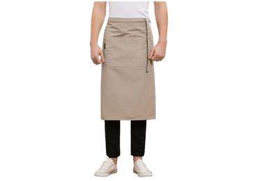 Half-length Plain Khaki Canvas Apron