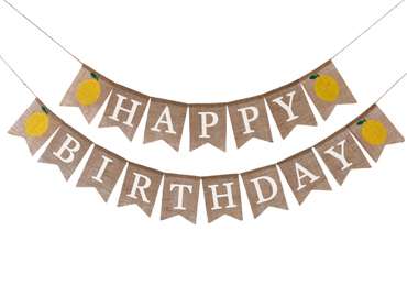 Country Style Cotton Linen Birthday Celebration Decoration Flap