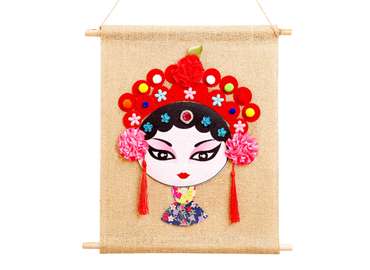 Children Hand-made Beijing Opera Cotton Linen Hanging Flap