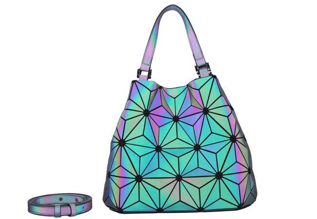 Luminous Geometrical PU Woman Tote Bag