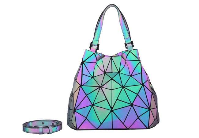 Luminous Geometrical PU Woman Tote Bag