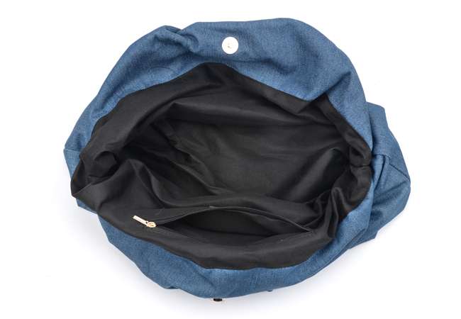 Custom Denim Woman Tote Bag with Mentallic Handle