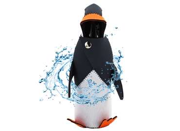 Unique Penguin Design Neoprene Aerated Watter Squash Bottle Cooler Holder