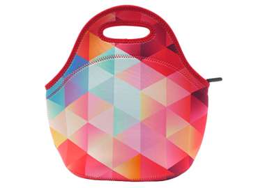 Custom Pattern Insulated Neoprene Shopping Lunch Box Carrying Tote Bag