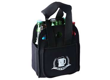 Large Capacity Half-dozen Bottle Neoprene Cooler Carrying Tote Bag with Bottle Opener Pocket
